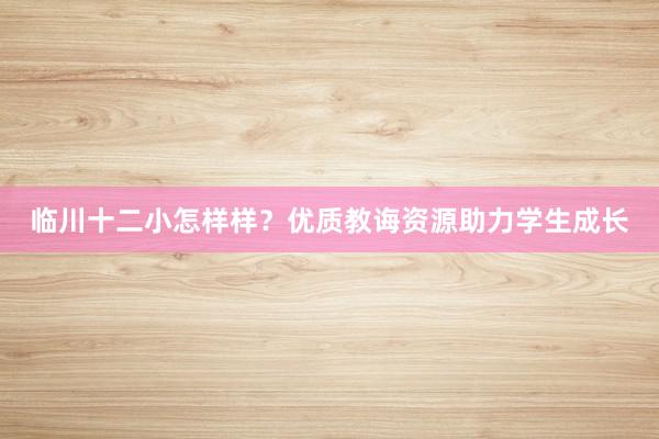 临川十二小怎样样？优质教诲资源助力学生成长