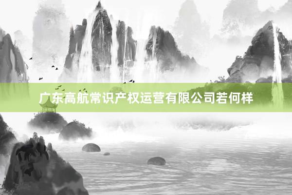 广东高航常识产权运营有限公司若何样
