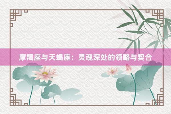 摩羯座与天蝎座：灵魂深处的领略与契合