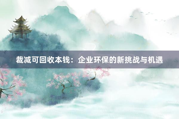 裁减可回收本钱：企业环保的新挑战与机遇